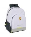 Safta Real Madrid 1ª Equipacion 25/26 Mochila Escolar - Adaptable a Carro - Asa de Mano - 32x42x15cm - Color Blanco