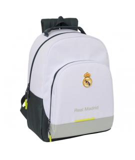 Safta Real Madrid 1ª Equipacion 25/26 Mochila Escolar - Adaptable a Carro - Asa de Mano - 32x42x15cm - Color Blanco