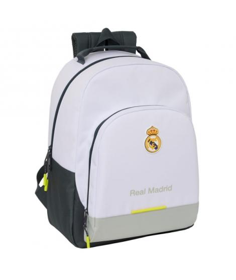 Safta Real Madrid 1ª Equipacion 25/26 Mochila Escolar - Adaptable a Carro - Asa de Mano - 32x42x15cm - Color Blanco