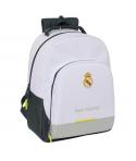 Safta Real Madrid 1ª Equipacion 25/26 Mochila Escolar - Adaptable a Carro - Asa de Mano - 32x42x15cm - Color Blanco