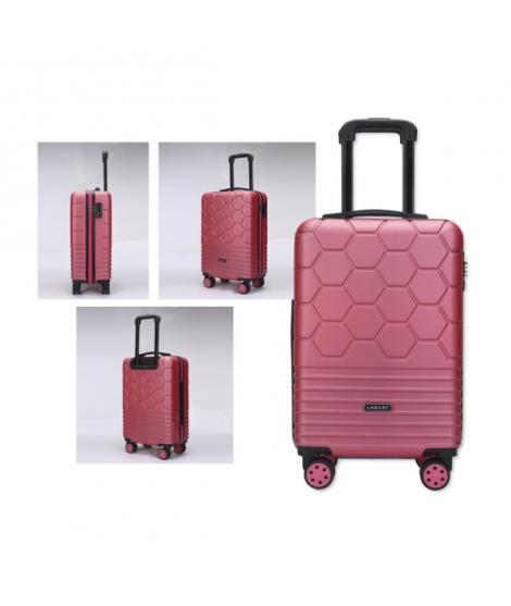 Lagart Maleta Trolley de Cabina Rigida 20” 55x34x23.5cm - Cierre TSA - Ruedas Dobles 360º - Color Cereza Metalizado