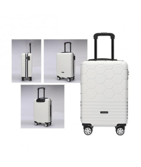 Lagart Maleta Trolley de Cabina Rigida 20” 55x34x23.5cm - Cierre TSA - Ruedas Dobles 360º - Color Blanco Roto