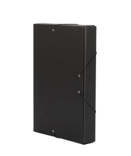 Pardo Carpeta de Proyectos Lomo 90mm - Cierre con Gomas - Color Negro