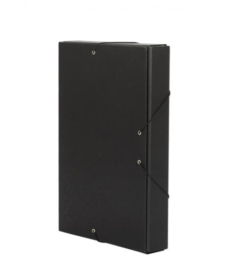 Pardo Carpeta de Proyectos Lomo 90mm - Cierre con Gomas - Color Negro