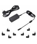 Ewent Cargador Universal para Portatil de 45W - 8 Clavijas Intercambiables - Automatico - Gestion Inteligente de Corriente - Col