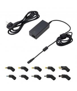 Ewent Cargador Universal para Portatil de 65W - 10 Clavijas Intercambiables - Automatico - Gestion Inteligente de Corriente - Co