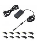 Ewent Cargador Universal para Portatil de 65W - 10 Clavijas Intercambiables - Automatico - Gestion Inteligente de Corriente - Co