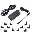 Ewent Cargador Universal para Portatil de 90W - 11 Clavijas Intercambiables - Automatico - Gestion Inteligente de Corriente - Co