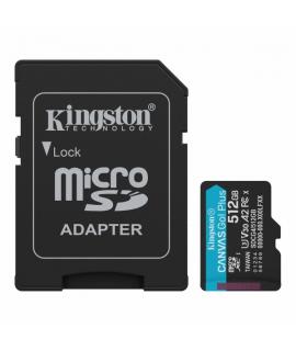 Kingston Tarjeta Micro SDXC 512GB UHS-I U3 V30 Clase 10 200MB/s Canvas Go Plus con Adaptador