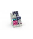 Oxford Romance Expositor con 10 Blocs Grapados A6, 10 Libreta Grapadas A6, 5 Cuadernos Espiral A5 y 10 Boligrafos