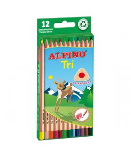 Alpino Tri Pack de 12 Lapices de Colores Triangulares - Mina de 3.3mm - Colores Surtidos