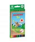 Alpino Tri Pack de 12 Lapices de Colores Triangulares - Mina de 3.3mm - Colores Surtidos
