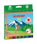Alpino Tri Pack de 24 Lapices de Colores Triangulares - Mina de 3.3mm - Colores Surtidos