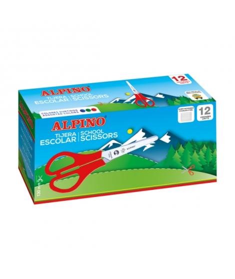 Alpino Tijera Escolar 13cm - Acero Inoxidable - Punta Roma - Colores Surtidos