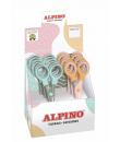 Alpino Pastel Tijera Escolar 13cm - Acero Inoxidable - Punta Roma - Colores Pastel Surtidos