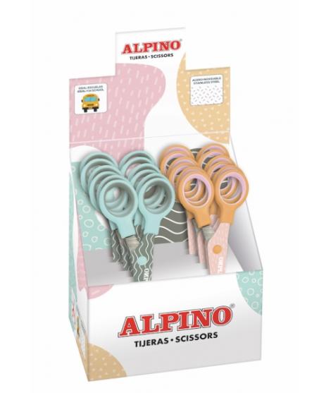 Alpino Pastel Tijera Escolar 13cm - Acero Inoxidable - Punta Roma - Colores Pastel Surtidos
