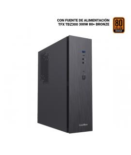 Coolbox T370-BZ Slim Caja Torre MicroATX - Tamaño Disco Soportado 2.5" - USB-A 3.2 Gen1, USB-C 3.2 Gen1 y Audio HD - Fuente de A