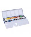 Milan Art Estuche Metalico de 24 Acuarelas Medio Godet - Opacos y Resistentes a la Luz - Mezclables - Bandeja Abatible - Colores