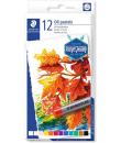 Staedtler Pasteles al Oleo 2420 Pack de 12 Ceras Blandas - Resistencia a la Rotura - Extremadamente Brillantes - Colores Surtido