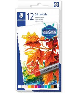 Staedtler Pasteles al Oleo 2420 Pack de 12 Ceras Blandas - Resistencia a la Rotura - Extremadamente Brillantes - Colores Surtido