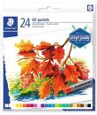 Staedtler Pasteles al Oleo 2420 Pack de 24 Ceras Blandas - Resistencia a la Rotura - Extremadamente Brillantes - Colores Surtido