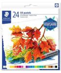 Staedtler Pasteles al Oleo 2420 Pack de 24 Ceras Blandas - Resistencia a la Rotura - Extremadamente Brillantes - Colores Surtido