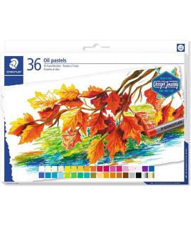 Staedtler Pasteles al Oleo 2420 Pack de 36 Ceras Blandas - Resistencia a la Rotura - Extremadamente Brillantes - Colores Surtido