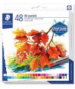 Staedtler Pasteles al Oleo 2420 Pack de 48 Ceras Blandas - Resistencia a la Rotura - Extremadamente Brillantes - Colores Surtido