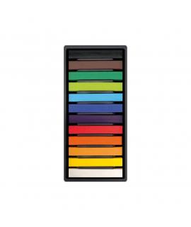 Milan Art Pack de 12 Pasteles Blandos - Colores Intensos y Brillantes - Resistentes a la Luz - Mezclables - Colores Surtidos