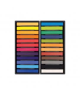Milan Art Pack de 24 Pasteles Blandos - Colores Intensos y Brillantes - Resistentes a la Luz - Mezclables - Colores Surtidos