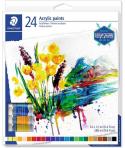Staedtler 8500 Pack de 24 Tubos de Pintura Acrilica - Facil de Mezclar - Para Amplia Variedad de Superficies - Colores Surtidos