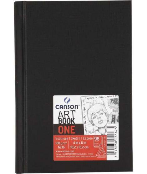 Canson Sketch One Fino Cuaderno de Dibujo con 98 Hojas 100g 10.1x15.2cm - Color Blanco