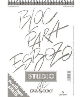Canson Bloc para Esbozo A4 90+10 Hojas Gratis - Grano Ligero 90gr - Formato Album con Espiral Microperforado - Color Blanco Natu