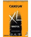 Canson Bloc XL Bristol Extraliso A3 de 50 Hojas 180gr - Acabado Satinado - Muy Resistente - Color Blanco