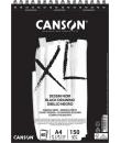 Canson XL Black Bloc de 40 Hojas A4 150g - Grano Fino - Espiral Microperforado - Color Negro