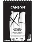 Canson XL Black Bloc de 40 Hojas A4 150g - Grano Fino - Espiral Microperforado - Color Negro