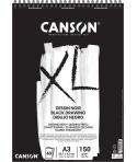 Canson XL Black Bloc de 40 Hojas Negras 150g A3 - Grano Fino - Espiral Microperforado