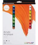 Daler Rowney Simply Pack de 24 Pinturas Acrilicas 12ml - Secado Rapido - Optima Cobertura - Mezclables - Colores Surtidos