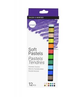 Daler Rowney Pack de 12 Pasteles Blandos - Para Amplia Variedad de Superficies - Facil de Usar - Colores Surtidos