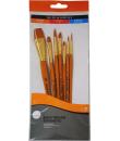 Daler Rowney Simply Pack de 7 Pinceles Sinteticos - Diseño Ergonomico - Oro Taklon - Color Naranja