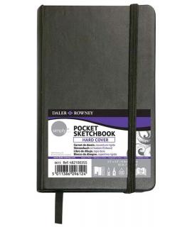 Daler Rowney Simply Cuaderno Cosido - Formato 9x14cm - 72 Hojas de Papel 100g/mg2 - Color Blanco