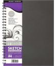 Daler Rowney Simply Cuaderno de Dibujo A4 100g/m2 - Cubierta Rigida con Encuadernacion en Espiral - Color Blanco