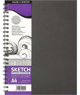 Daler Rowney Simply Cuaderno de Dibujo A4 100g/m2 - Cubierta Rigida con Encuadernacion en Espiral - Color Blanco