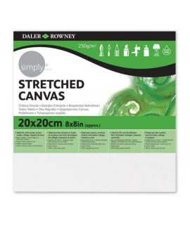 Daler Rowney Simply Bastidor Entelado 20x20cm - Imprimacion Triple - Grano Medio - 100% Algodon sin Acido - 250g