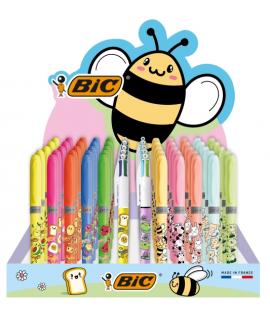 Bic Kawaii Pack de 144uds + Expositor con Capacidad para 60uds - Incluye 120 Marcadores Fluorescentes Highlighter Grip en Colore