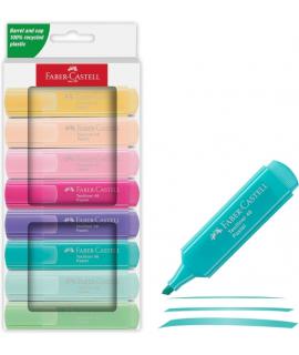 Faber-Castell Textliner 46 Pastel Pack de 8 Marcadores Fluorescentes - Punta Biselada - Trazo entre 1mm y 5mm - Tinta con Base d