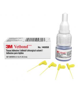 3M Vetbond Adhesivo para Tejidos - 3ml - Cierra Heridas Rapidamente - Incluye 4 Aplicadores - Color Transparente
