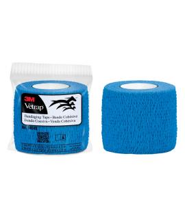 3M Vetrap Venda Cohesiva - 5cm x 4.5m - Flexible - Transpirable - Autoadhesiva - Color Azul
