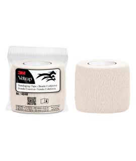 3M Vetrap Venda Cohesiva - 5cm x 4.5m - Flexible - Transpirable - Autoadhesiva - Color Blanco