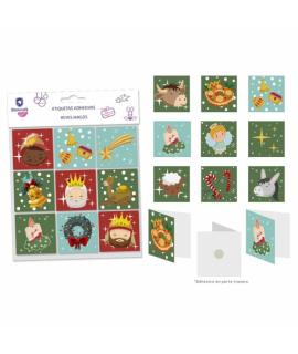 Bismark Pack de 9 Tarjetas de Felicitacion Navideña - Adhesivo en la Parte Trasera - Diseños Variados
